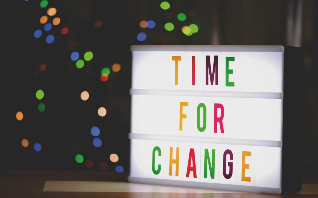 time for change sign with led light