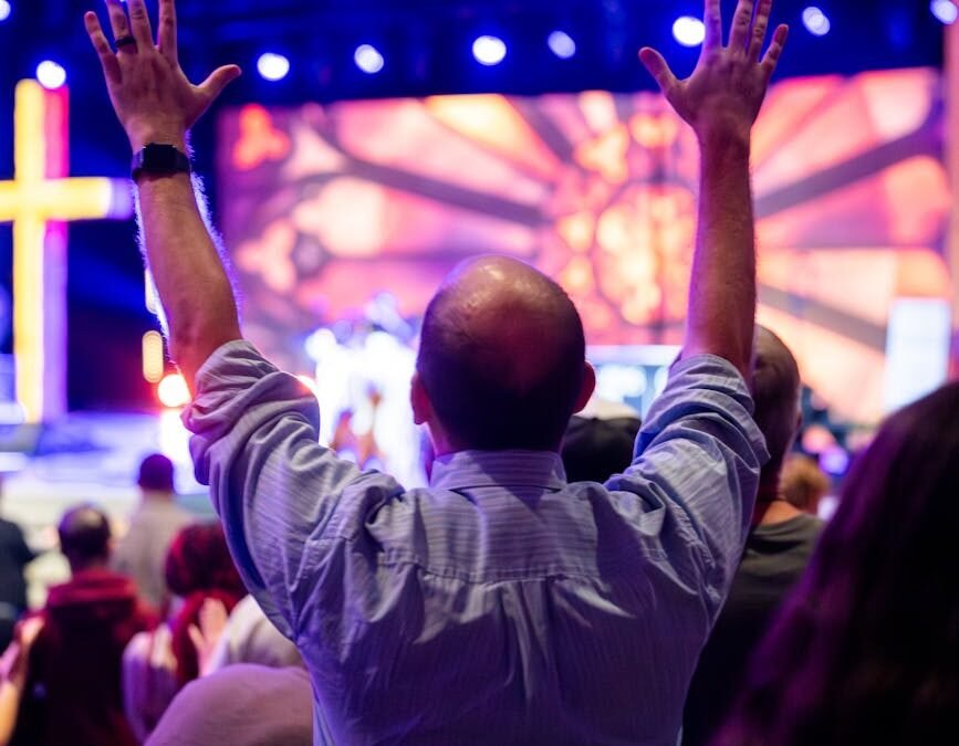 joyful worship at a vibrant church service