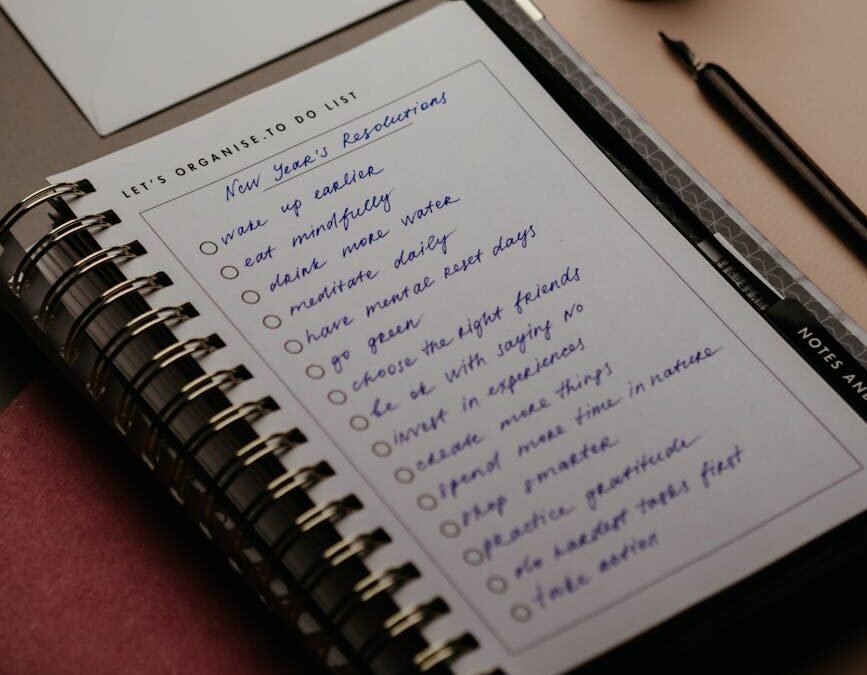 white notebook on the table