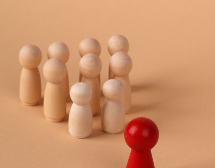 leadership concept with wooden figures